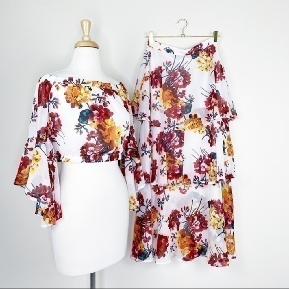 Floral Tier Skirt Set